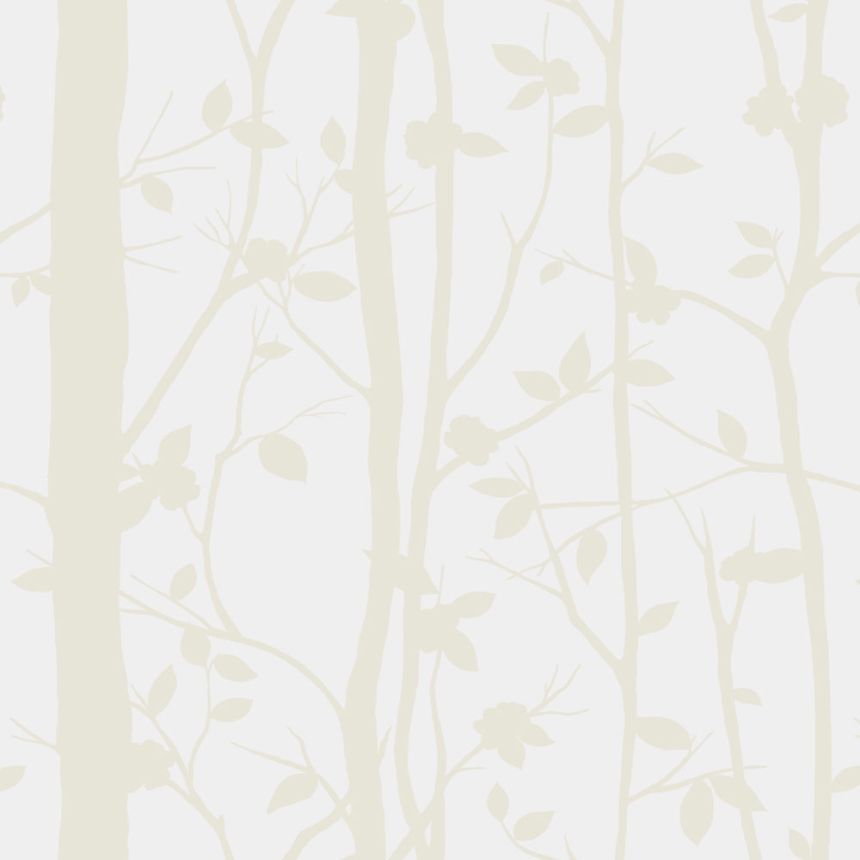 Tapeta, bielo-krémová, stromy, listy, 113341, Laura Ashley Signature
