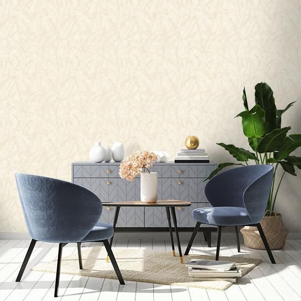 Tapeta luxusná, vliesová, na stenu, bielo-krémová, listy, Z30308, Casa 8, Trussardi