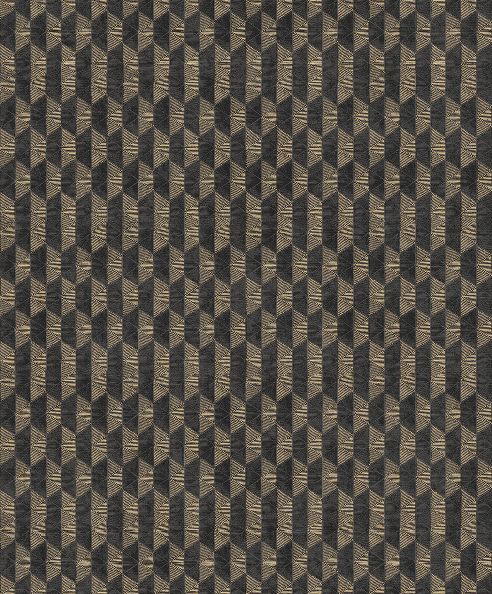 Tapeta na stenu, čierno-zlatá, geometrický vzor, ORB701, The Texture Book, Masureel