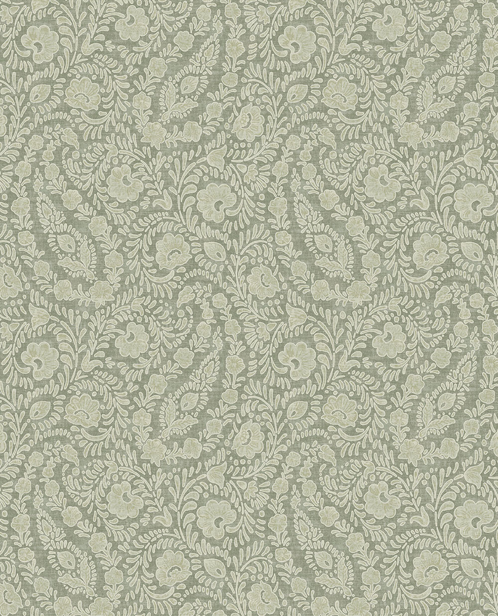 Tapeta, sivo-zelená, kvety, ornamenty, 350655, Amber, Eijffinger