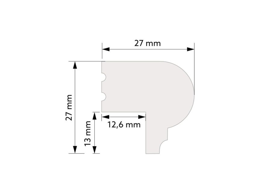 Zakončovacia lišta TP005, 200x2,7x2,7cm, Mardom
