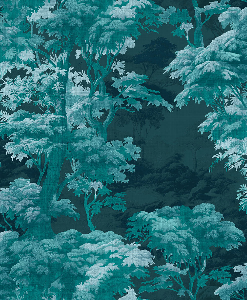 Tapeta, modro-zelená, les, stromy, 127936, Arboretum, Graham Brown Premium
