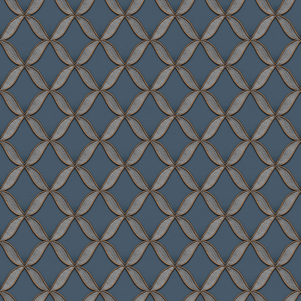 Luxusná modrá vliesová tapeta s látkovou texturou FT221227, Fabric Touch, Design ID