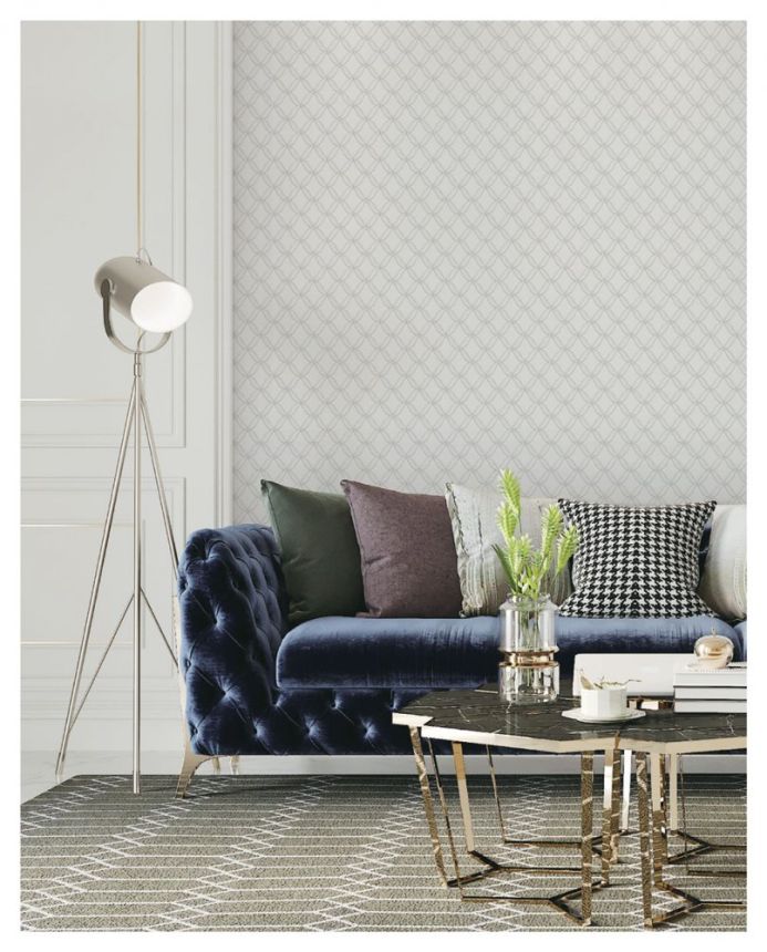 Geometrická vliesová tapeta na stenu, sivá, imitácia látky, FT221221, Best Sellers, Design ID