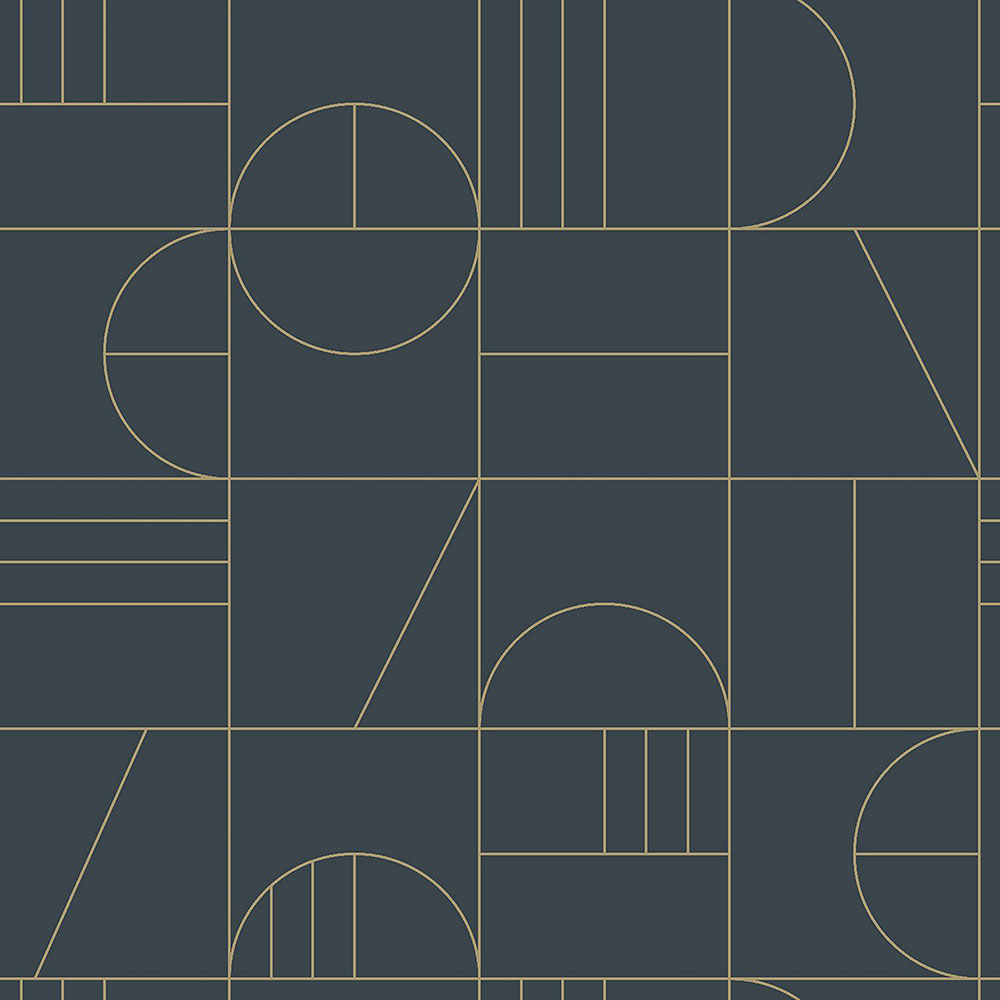 Modrá vliesová tapeta geometrický vzor 139210, Art Deco, Est