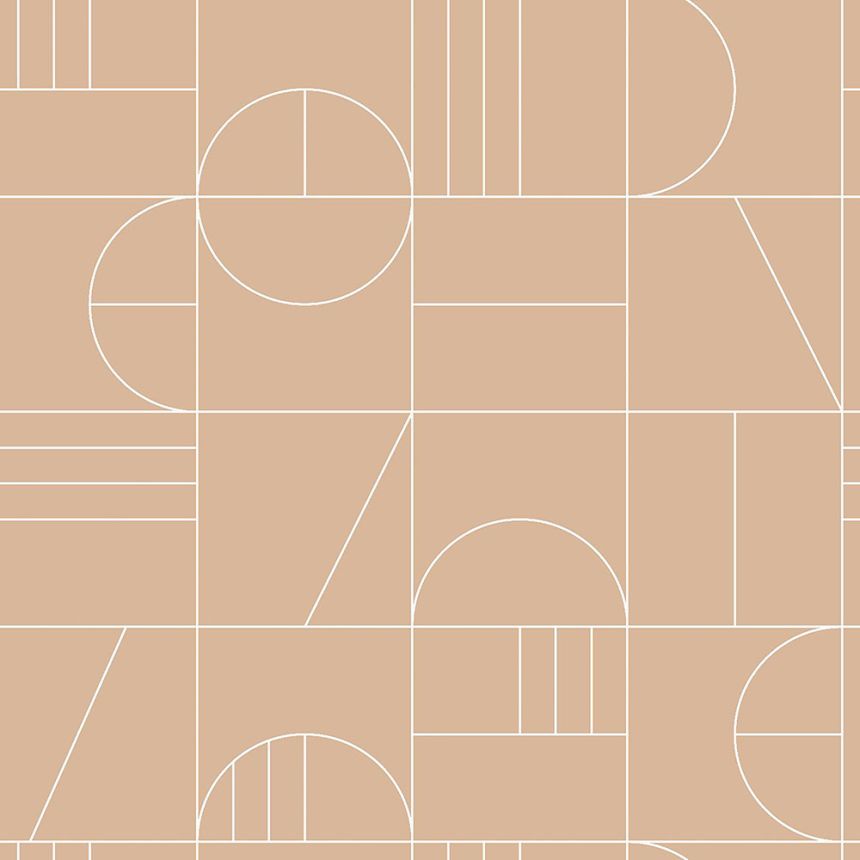 Hnedá tapeta geometrický vzor 139208, Art Deco, Est