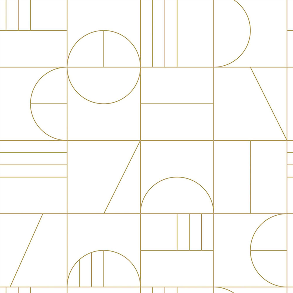Bielo-zlatá vliesová tapeta geometrický vzor 139141, Art Deco, Esta