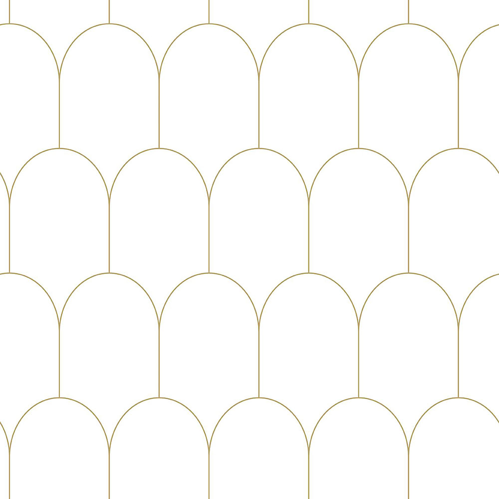 Biela vliesová tapeta, geometrický oblúkový vzor 139139, Art Deco, Esta