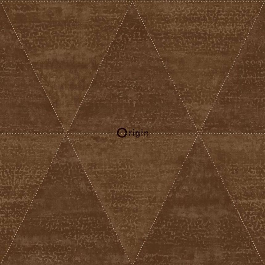 Vliesová hnedá tapeta, imitácia kovových trojuholníkov 337604, Matières - Metal, Origin