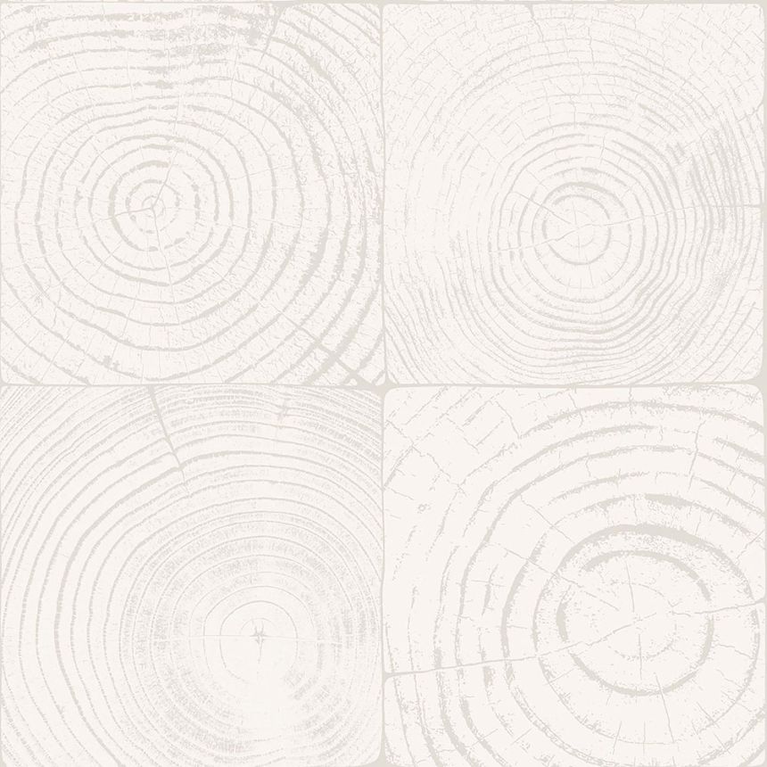 Sivobiela vliesová tapeta imitacia dreva s letokruhmi 347546, Matières - Wood, Origin