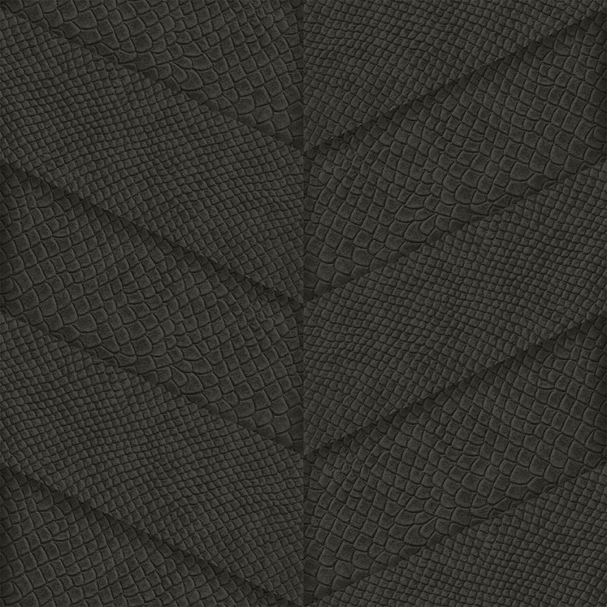 Vliesová čierna tapeta, parketový vzor kože 347795, Luxury Skins, Origin