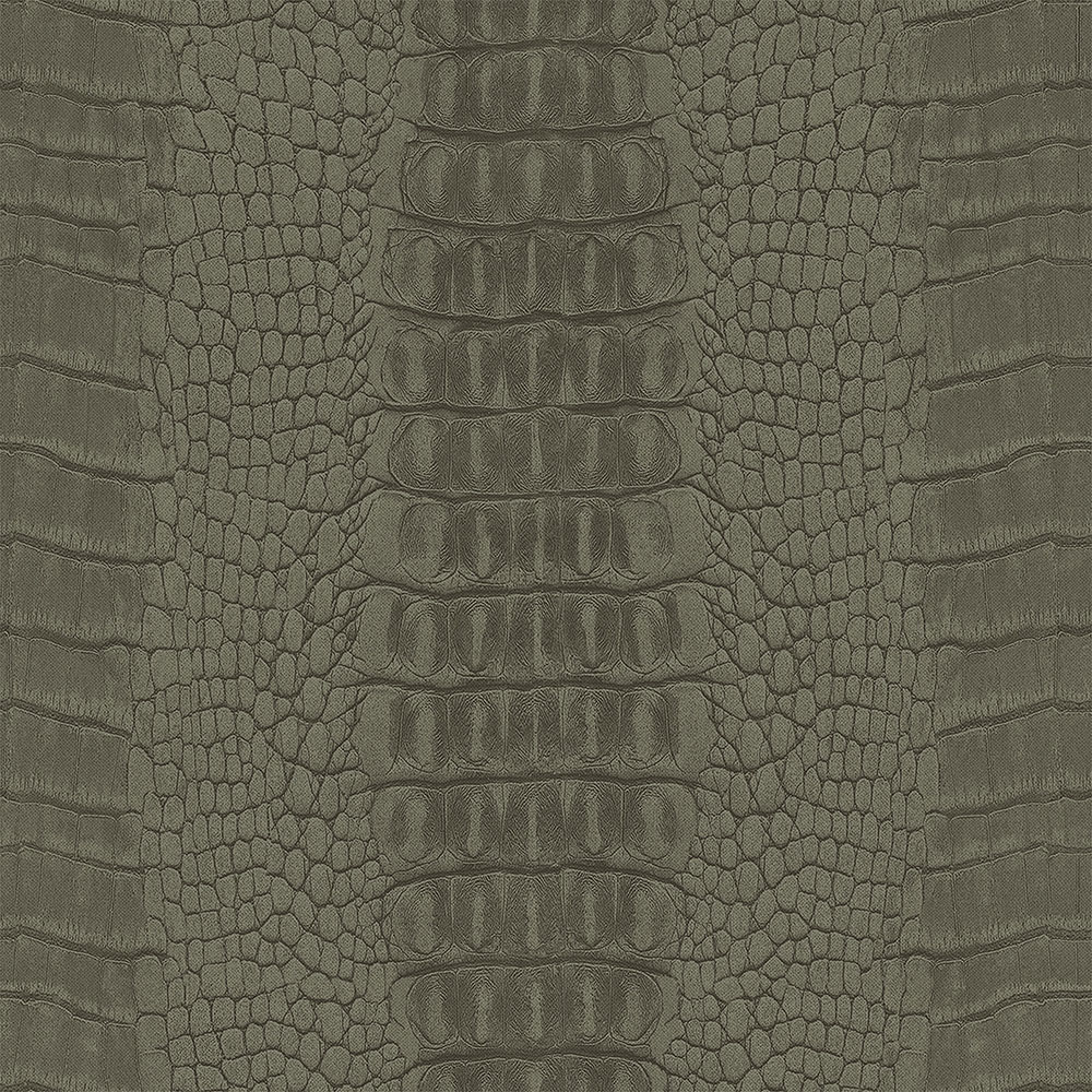 Khaki vliesová tapeta na stenu, imitácia krokodílej kože 347774, Luxury Skins, Origin