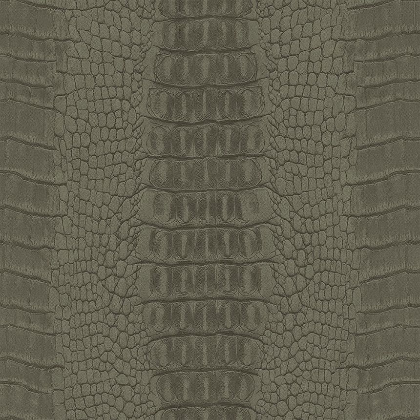 Khaki vliesová tapeta na stenu, imitácia krokodílej kože 347774, Luxury Skins, Origin