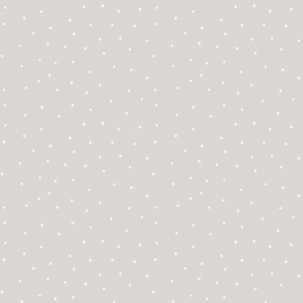 Sivá papierová tapeta, biele bodky 459-3, Pippo, ICH Wallcoverings