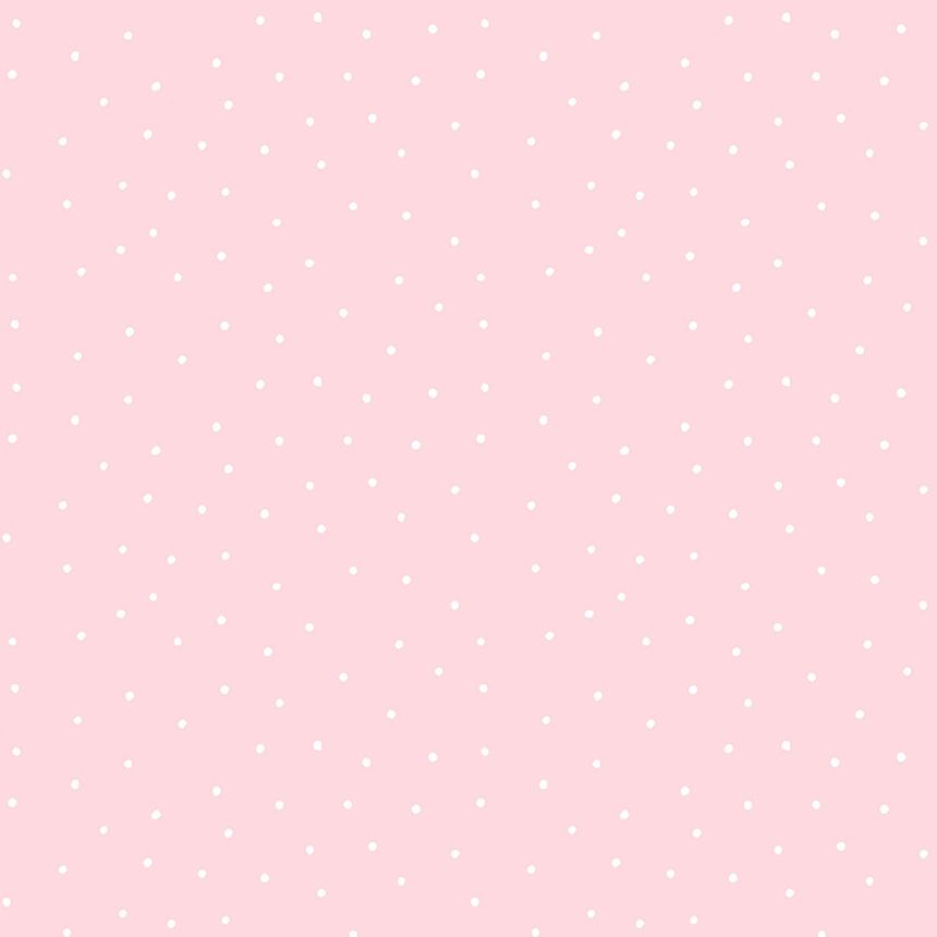 Papierová ružová tapeta, biele bodky 459-2, Pippo, ICH Wallcoverings