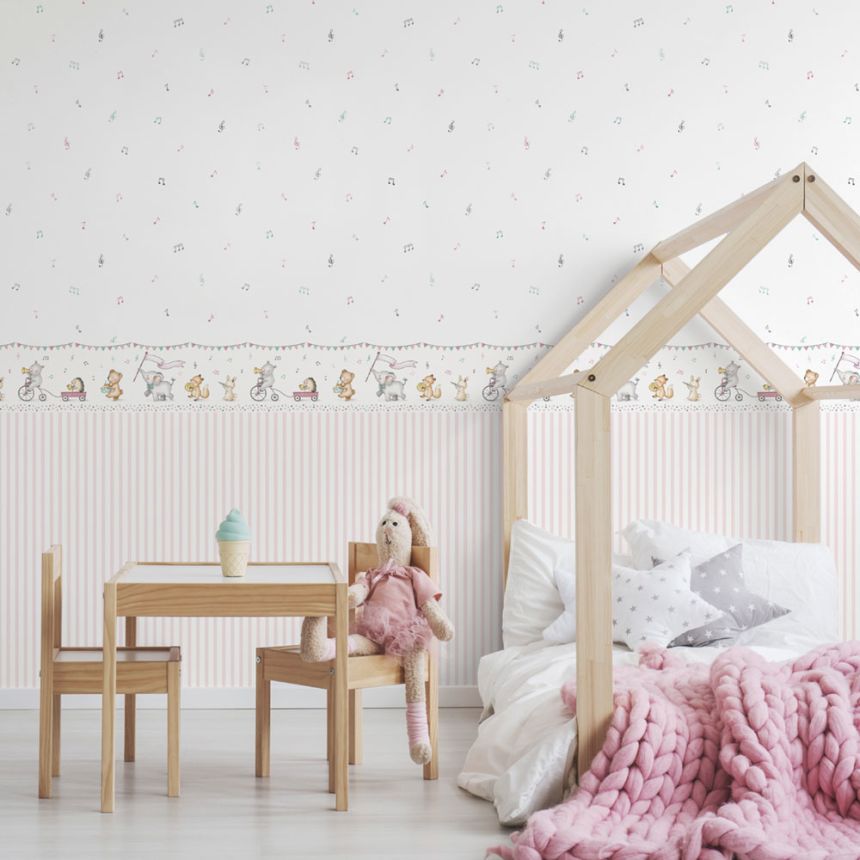 Veselá papierová detská tapeta s notami 451-2, Pippo, ICH Wallcoverings
