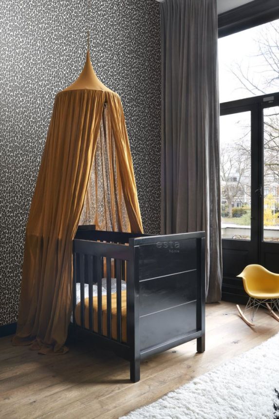 Vliesová čiernobiela tapeta - imitácia leopardej kože 136810, Paradise, Esta Home