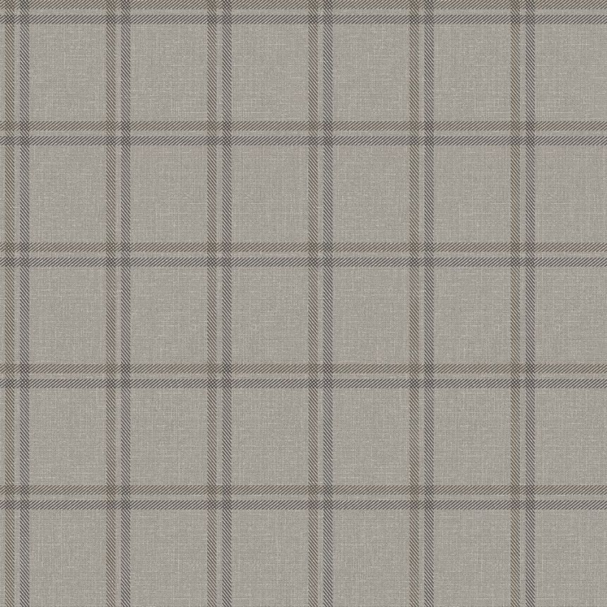 Vliesová tapeta na stenu imitácia hnedej látky, anglické káro 347624, Natural Fabrics, Origin
