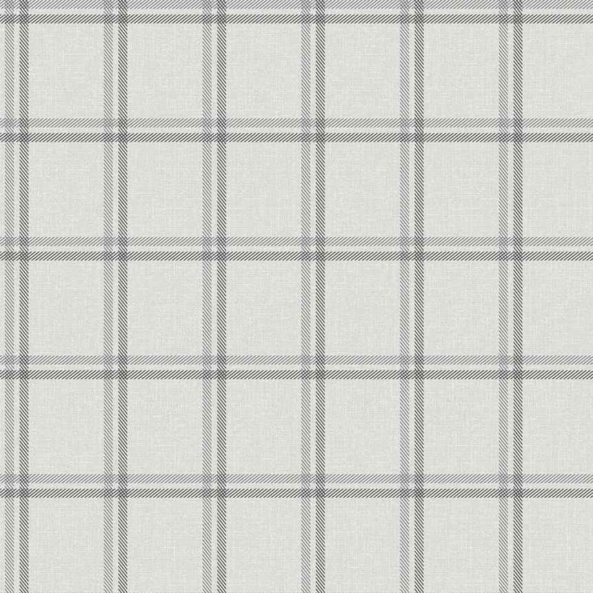 Vliesová tapeta na stenu imitácia látky, sivé káro 347621, Natural Fabrics, Origin