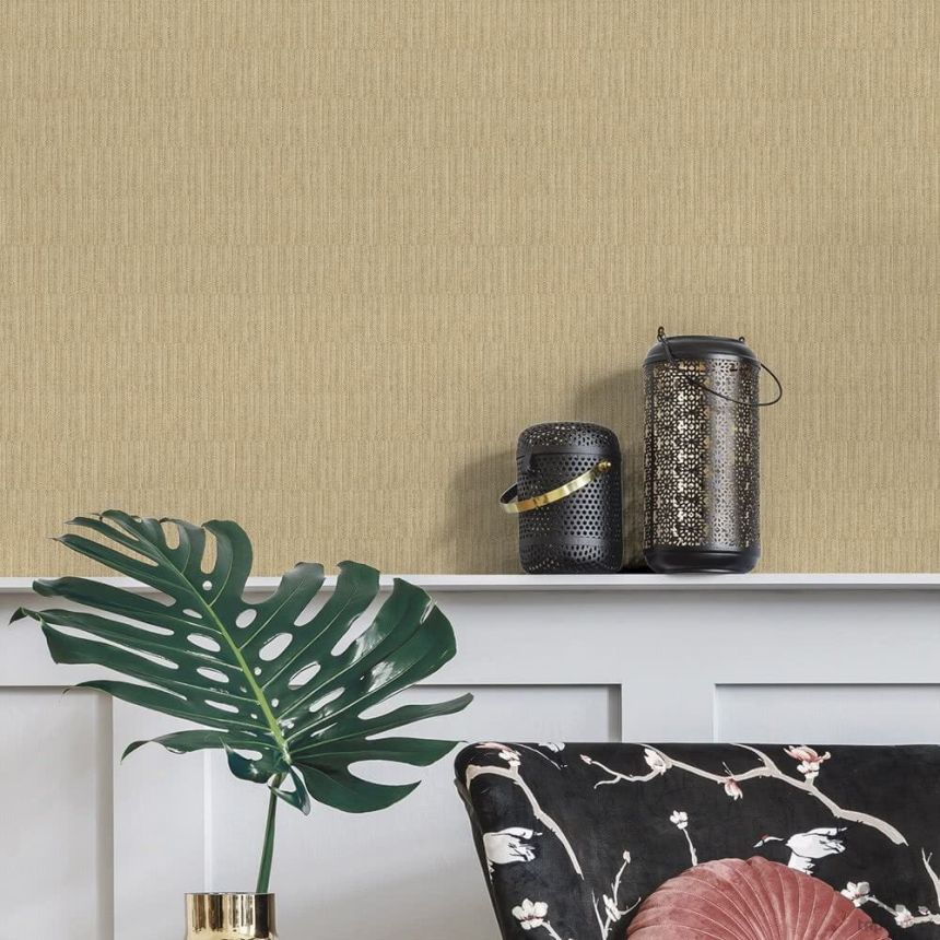 Okrovo-zlatá vliesová tapeta - imitácia bambusu 6509-6, Batabasta, ICH Wallcoverings