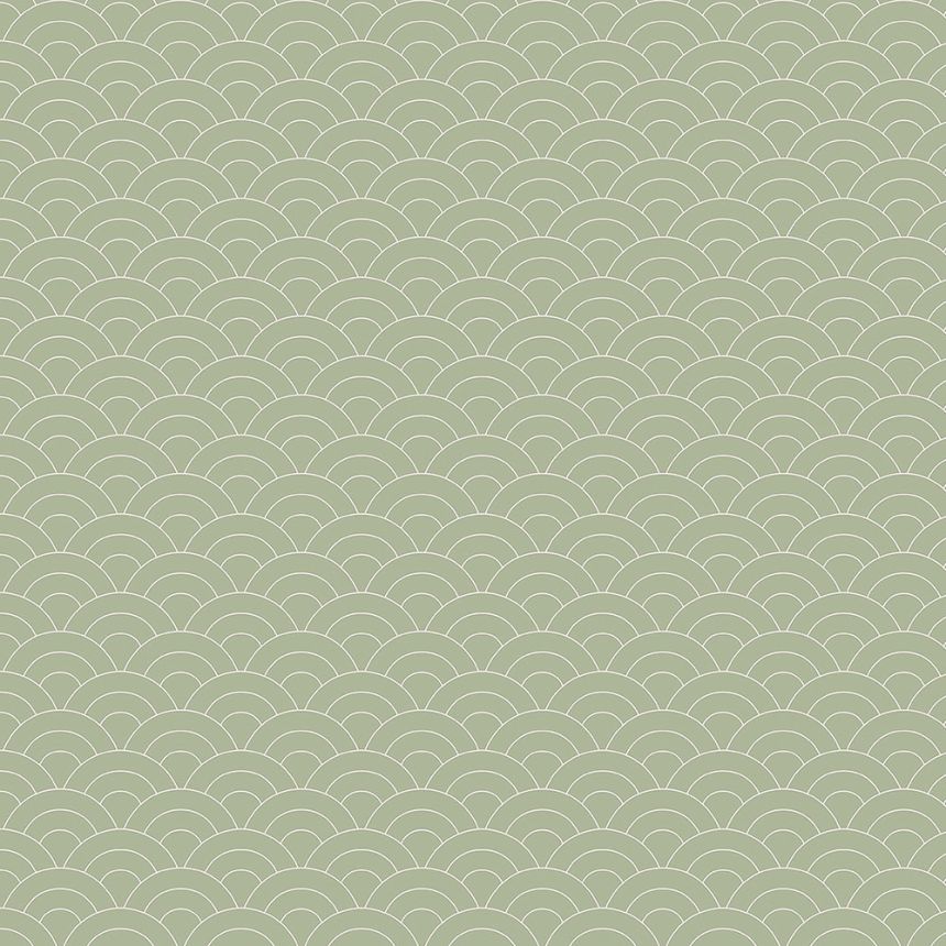 Zelená vliesová tapeta na stenu, oblúkový vzor 6506-3, Batabasta, ICH Wallcoverings