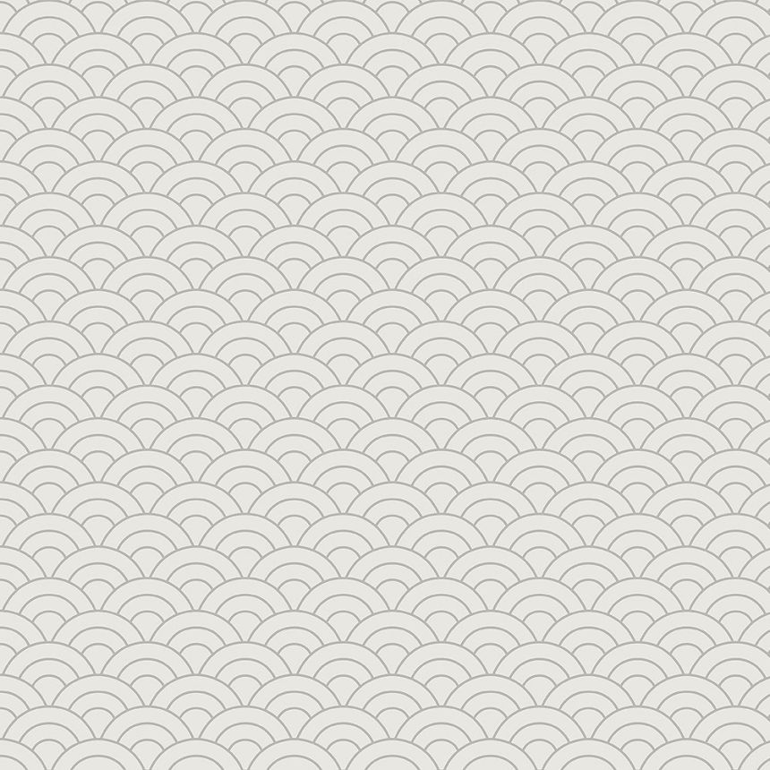 Sivá vliesová tapeta na stenu, oblúkový vzor 6506-1, Batabasta, ICH Wallcoverings