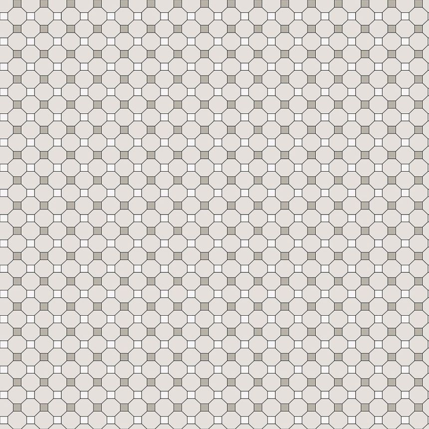 Sivá vliesová tapeta na stenu, mozaika 6504-2, Batabasta, ICH Wallcoverings
