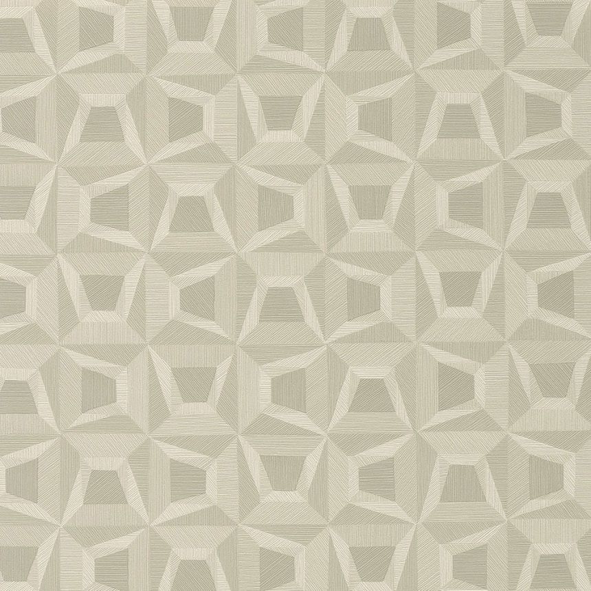 Béžová vliesová tapeta s geometrickým vzorom 31904, Textilia, Limonta