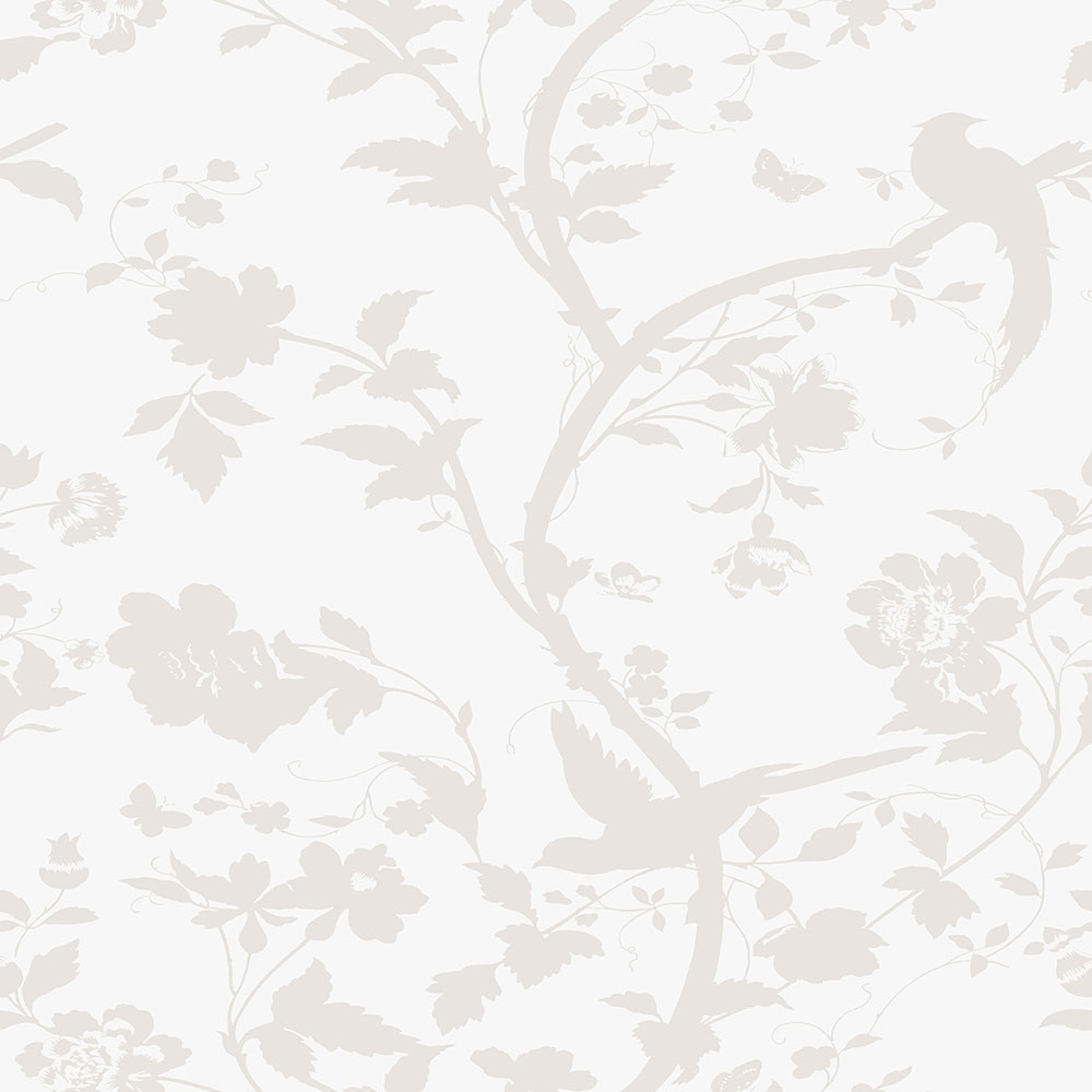 Vliesová tapeta na stenu s béžovými kvetmi a vtáčikmi 113391, Laura Ashley, Graham & Brown