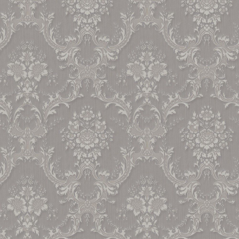Sivá vliesová zámocká tapeta, Z66841, Satin Flowers, Zambaiti Parati